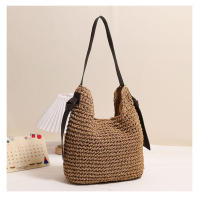 Bolso de Paja Tejido Bolso de Playa de Vacaciones para Mujeres Bolso de Hombro Casual - details 3
