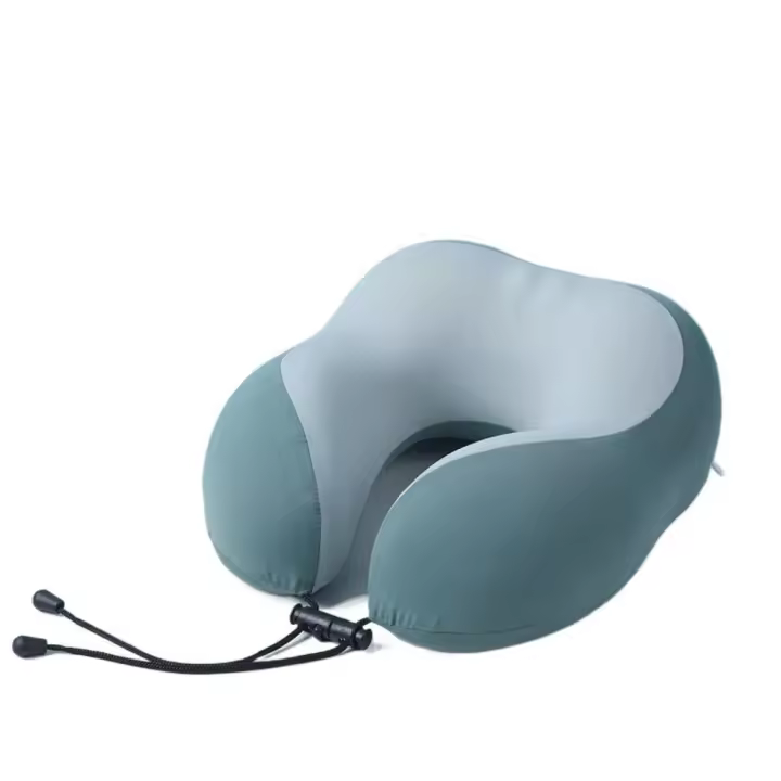 Almohadas de viaje en forma de U de rebote lento, bolsas de almacenamiento, almohadilla de espuma para el cuello, almohada lavable cómoda para dormir, oficinas - 1