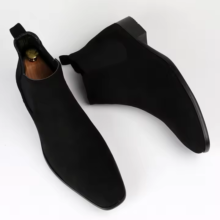 Botas Chelsea para hombre, zapatos para hombre con punta cuadrada pequeña, botines cortos para hombre de moda versátil. - 1