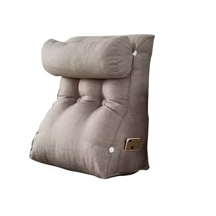 Almohada de Soporte de Espalda para Adultos Almohada de Cama en Forma de Almohada con Bolsillo - 1
