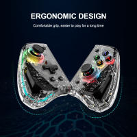 Joypad transparente para Nintendo Switch, controlador de inducción inalámbrico de 6 ejes, Gamepad ajustable, 8 colores, luz mágica, vibración, Joy - details 7