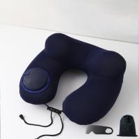 Almohada de viaje inflable en forma de U, cojín de soporte para el cuello con presión suave de la mano, con bolsa de almacenamiento, almohadilla para reposacabezas para ahorrar espacio, coche - details 11