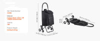 SucceBuy Stair Climber Trolley Dolly, carrito de compras plegable de 36 litros. Un práctico carrito con 6 ruedas y una bolsa de tela Oxford. Ideal para ir de compras, compras, lavandería. Plegable para un fácil almacenamiento. Negro. - details 6