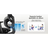 silla de escritorio de respaldo alto con soporte lumbar ajustable