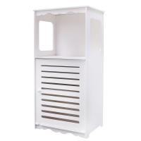 Armario de baño estrecho, mueble de madera independiente con 1 compartimento y 1 armario, 38x28x80 cm - details 2