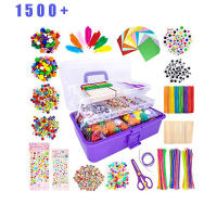 Juego de Manualidades DIY para Niños, Caja Ajustable y Portátil, Incluye Palitos de Chenilla Coloridos y brillantes, más de 1500 Piezas - details 1