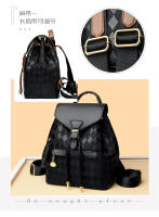 Mochila de Moda Coreana para Mujer de Alta Gama Ligera, a Cuadros, Bolso de Hombro Doble, Tendencia para Trabajo y Viajes - details 1