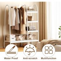 Perchero de pie para ropa con compartimentos de almacenamiento para dormitorio, entrada, percheros de pasillo, estante para ropa o perchero. - details 4