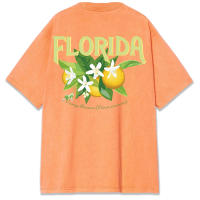 Camiseta lavada con diseño de flor de naranja de Florida para mujer, camisetas suaves de verano, ropa deportiva cómoda para mujer, Top informal Multicolor - details 14