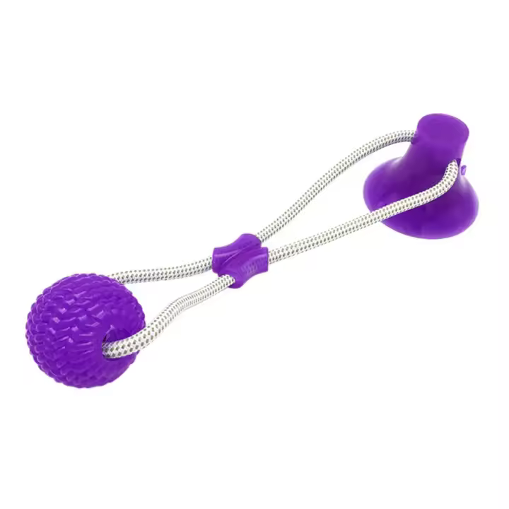 Ventosa de suelo de juguete para mascotas, 1 unidad, con bola para limpieza de dientes de perros y gatos, juego de masticación - 1