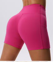 Pantalones Cortos De Deporte Para Mujer, Pantalones De Yoga De Cintura Alta Con 2 Bolsillos Laterales, Mallas Cortas De M - details 12