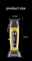 Kemei-cortadora de pelo profesional con Motor sin escobillas, maquinilla eléctrica para cortar el pelo de barbero inalámbrica de 11500RPM, Máquina para cortar cabello con cuchilla DLC - details 6