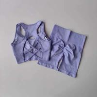 Conjunto de Yoga sin Costuras de Alta Cintura Sexy Sports Bra Pantalones de Gimnasio - details 10