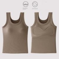 Camisola grande con cojín en el pecho para mujer, corsé elástico de Color sólido de talla grande para niña, ropa de calle, chaleco con tirantes para uso diario - details 15
