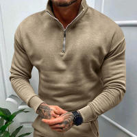Chaqueta de color liso con cuello alto y media manga larga, para hombre - details 37