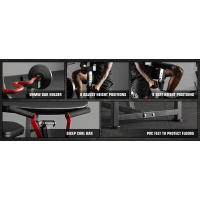 Banco de entrenamiento Mikolo Preacher, máquina de curl con placas de peso, equipo de entrenamiento para bíceps y tríceps, máquina de entrenamiento de brazos 2 en 1 para gimnasio en casa - details 3