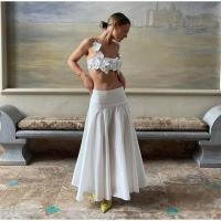 OUWU- Elegantes tirantes cortos y finos con flores 3D para mujer, tubo sin mangas con diseño sin espalda, tops de playa de moda para mujer - details 5