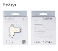Disco de Memoria USB WANSENDA de Metal 256GB 128GB 64GB 3.0 para iPhone 14 Pro/13/12/11/XR. Pen Drive OTG con Interfaz Hardware Lightning Diseño de Rotación - details 13
