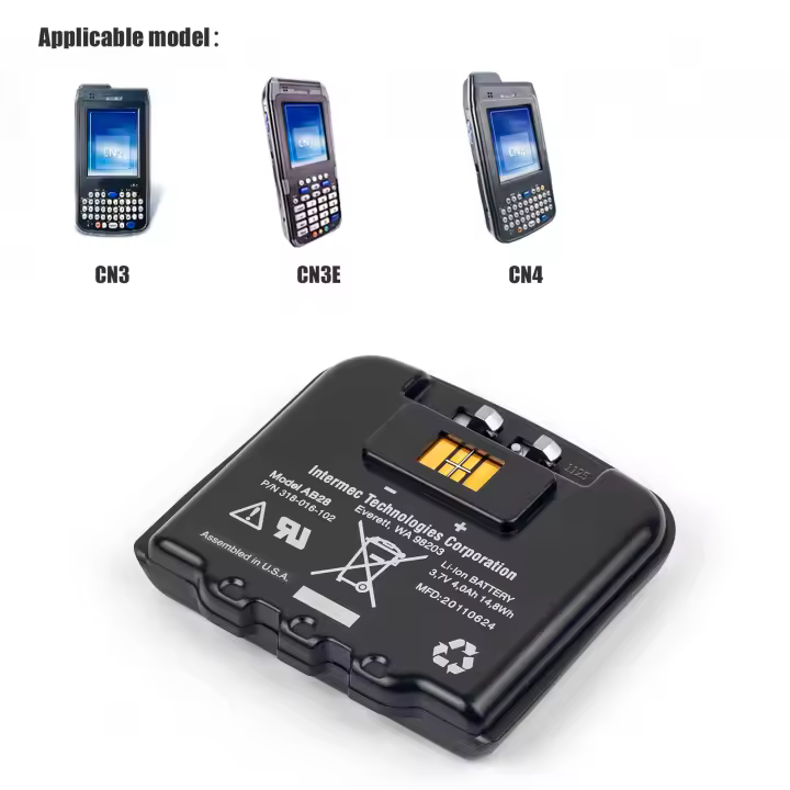 Batería de lector de código de barras para Intermec CN3 CN3E CN4 CN4E CN3NI CN4NI,318-016-001 318-016-002 318-016-102 AB9 AB16 AB15 AB28 - 1