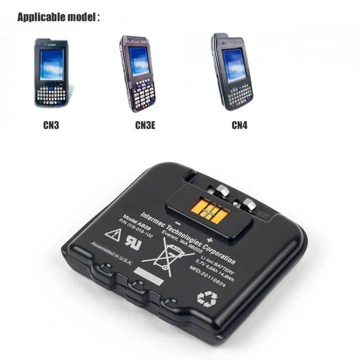 Batería de lector de código de barras para Intermec CN3 CN3E CN4 CN4E CN3NI CN4NI,318-016-001 318-016-002 318-016-102 AB9 AB16 AB15 AB28 - 1