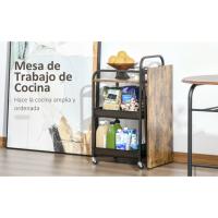 Carro de Cocina Móvil con Estantes
