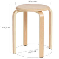 Taburetes de Madera Maciza de 4 Piezas Duraderos para Sala de Estar, Comedor, Cocina, Dormitorio, Balcón - details 6