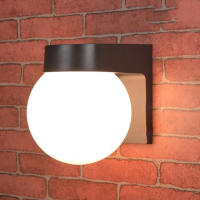 Luz led moderna para porche al aire libre, Base de PC blanca y negra, pantalla de lámpara acrílica lechosa, bola E27, lámpara de pared para exteriores - details 6