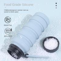 Botella de agua de silicona plegable a prueba de fugas, tazas de agua plegables reutilizables portátiles, taza de café retráctil con mosquetón inoxidable - details 13