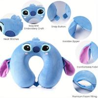 1pc MINISO Almohada de Cuello de Espuma Viscoelástica Stitch - Cojín de Viaje de Poliuretano Suave para Avión, Camping, Jóvenes y Adultos - Sin Plumas, Libre de Electricidad, Ideal para Regalos de Fiesta de Cumpleaños, Almohada de Cuello de Viaje - details 3