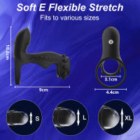 Vibrador del punto G del clítoris Extensor de pene con 10 modos de vibración intensos, anillo dual Juguetes sexuales para adultos Estimulador Masajeador para hombres Mejora de la erección y placer femenino - details 9