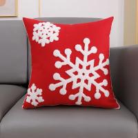 Funda de Almohada de Copo de Nieve Navideño Grande 45x45cm Diseño de Bordado de Lana - details 3