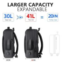Mochila expandible para portátil para hombre, bolsa impermeable negra para Notebook, 16 pulgadas, 17 pulgadas, mochila - details 2