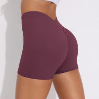 Hamidou pantalones cortos de Yoga de Color sólido para mujer, pantalones cortos deportivos elásticos de cintura alta para Fitness, glúteos de melocotón, pantalones de Yoga para correr - details 46