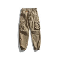 Pantalones Cargo de Moda para Hombres 2024 Estilo Callejero Suelto con Cordón Material de Algodón - details 7