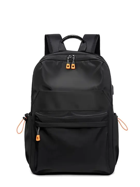 Mochila casual multifuncional para hombres de 14 pulgadas con carga USB, impermeable, de tela Oxford, para estudiantes escolares. - 1