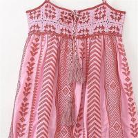 Vestido sin mangas de moda de verano, estilo casual suelto con falda larga de poliéster. - details 8