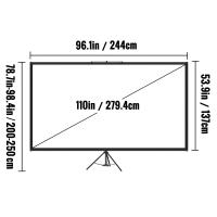 SucceBuy Pantalla de proyector con trípode y soporte: 80 pulgadas 16:9 4K HD. Sin arrugas, altura ajustable. Portátil para uso interior y exterior. Ideal para cine, cine en casa, juegos y oficina. - details 5