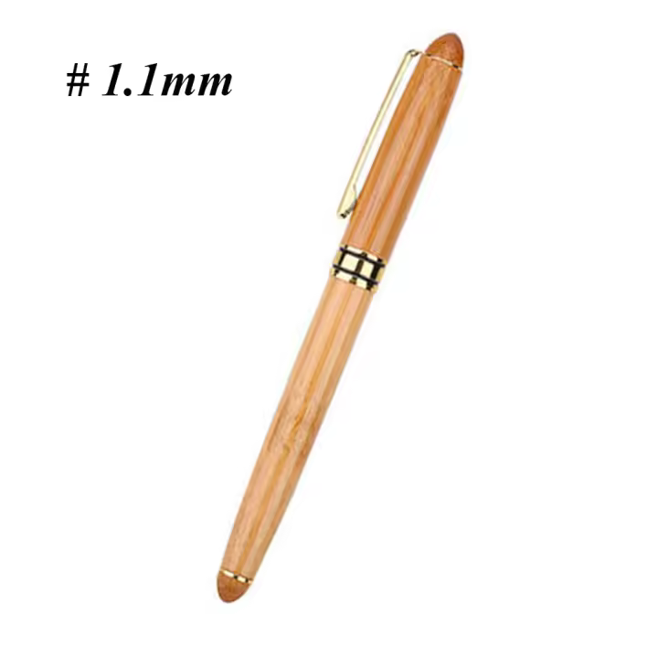 Plumas estilográficas de bambú para escritura artística, cincel de punta ancha, caligrafía, papelería, 0,7mm-2,9mm - 1