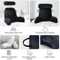 Almohada de Lectura para Cama, Almohada para Reposo en la Cama con Cuello Desmontable y Brazos para Sentarse en la Cama o el Respaldo, Almohada de Lectura Espalda para Trabajar Relajarse - details 16