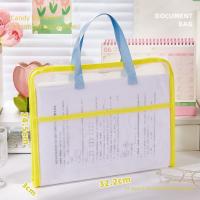 Bolsa de almacenamiento de papel de prueba de Color caramelo, bolsas de malla multifuncionales con 3 compartimentos y cremallera, bolsas de mano de gran capacidad para estudiantes - details 6