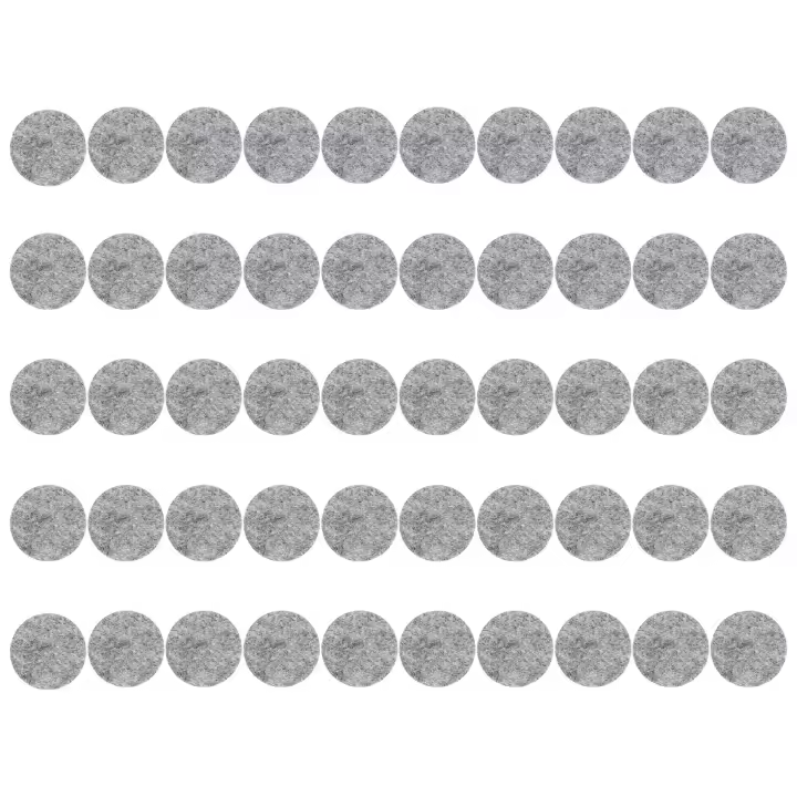 50 Uds. Alfombrilla de fieltro para patas de muebles, mesa, silla, forma redonda, color gris - 1
