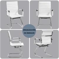 Juego de 2 sillas de oficina, silla blanca, silla de recepción, silla para conferencias, sala de estar, silla de trabajo, 2 unidades - details 4