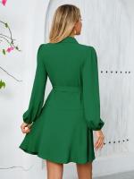 Color sólido nuevo en vestido de manga larga para mujer con volantes en ventas G A Line vestidos elegantes y bonitos para mujer fiesta completa de moda Y2k X - details 9
