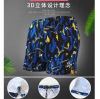 Bañador tipo bóxer para hombre, traje de baño de secado rápido con cintura elástica y cordón, color azul - details 5
