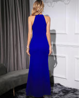 Maxivestido de cintura alta con cuello camiole, bordes con volantes y elegante abertura Exy, perfecto para fiestas - details 6