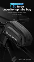 WEST BIKING-bolsa impermeable para cuadro delantero de bicicleta, con logotipo reflectante, para tubo superior de MTB, almacenamiento multicapa, accesorios para ciclismo - details 0