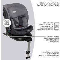 Silla de coche ajustable 360º I-SIZE 40-150 cm Isofix Silla de bebé para niños Negro - details 7