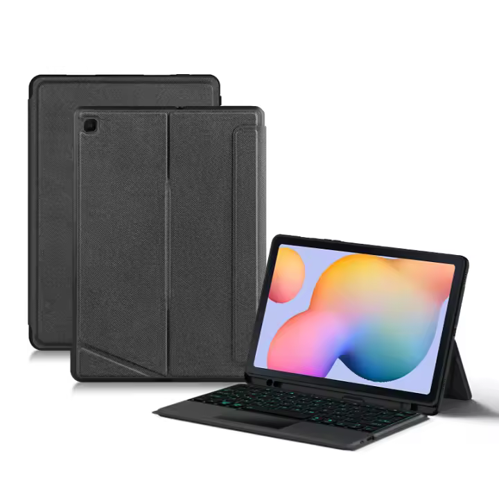 Teclado inteligente compatible con Bluetooth para Samsung Galaxy Tab S6 Lite, funda de tableta de 10,4 pulgadas, Trackpad retroiluminado, Teclado dividido - 1