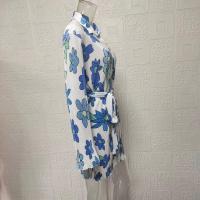 Camisa nueva Falda corta estampada de mujer Manga larga Encaje Ds - details 7