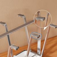 Soporte para 6 vasos de vidrio con base antideslizante, ahorra espacio, de acero inoxidable, con bandeja escurridora de botellas para bar. - details 10